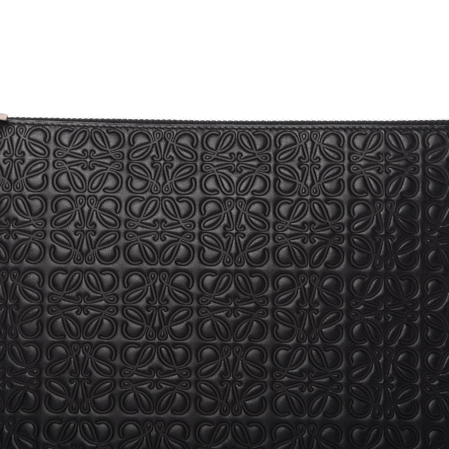 Calfskin Embossed Flat Pouch Black