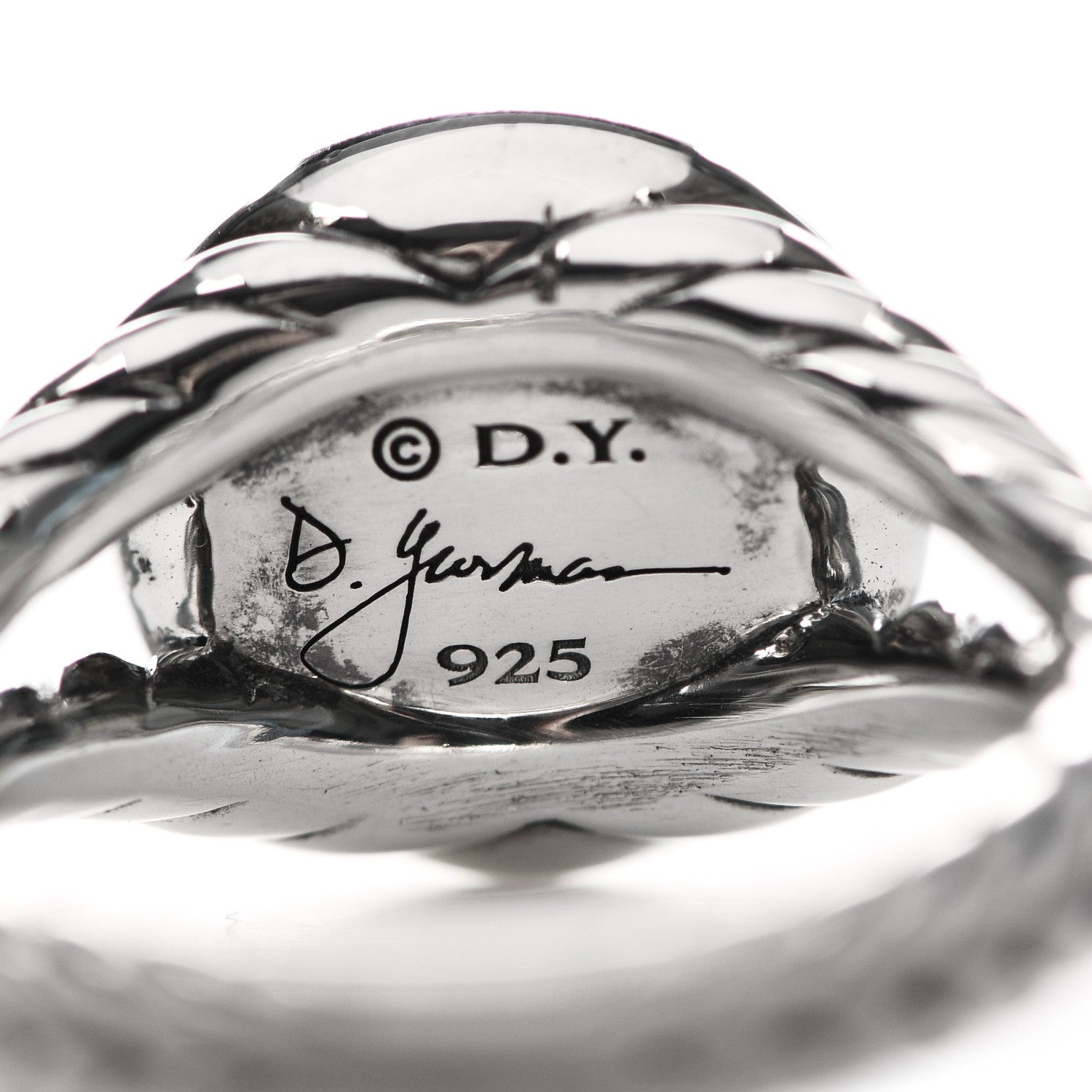 David Yurman Sterling Silver Diamond Pearl 8mm Petite Cerise Ring 53 6.25 5 of 5