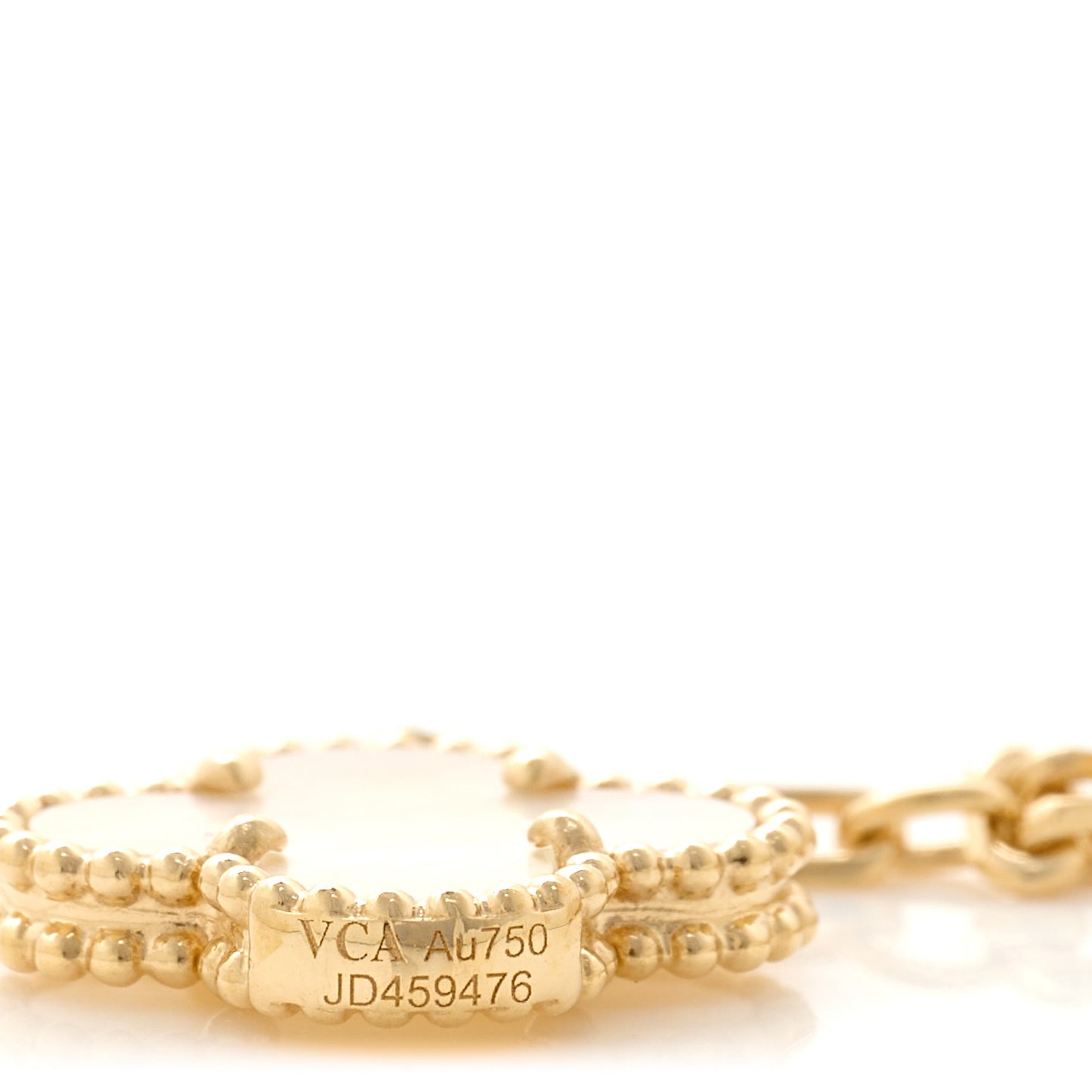 18K Yellow Gold Mother of Pearl 6 Motifs Magic Alhambra Necklace