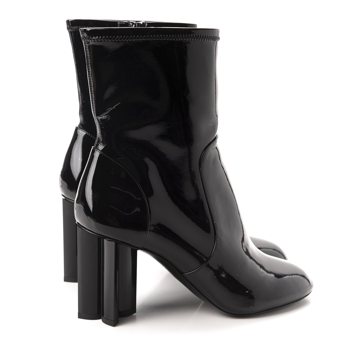 Patent Silhouette Ankle Boots 40 Black