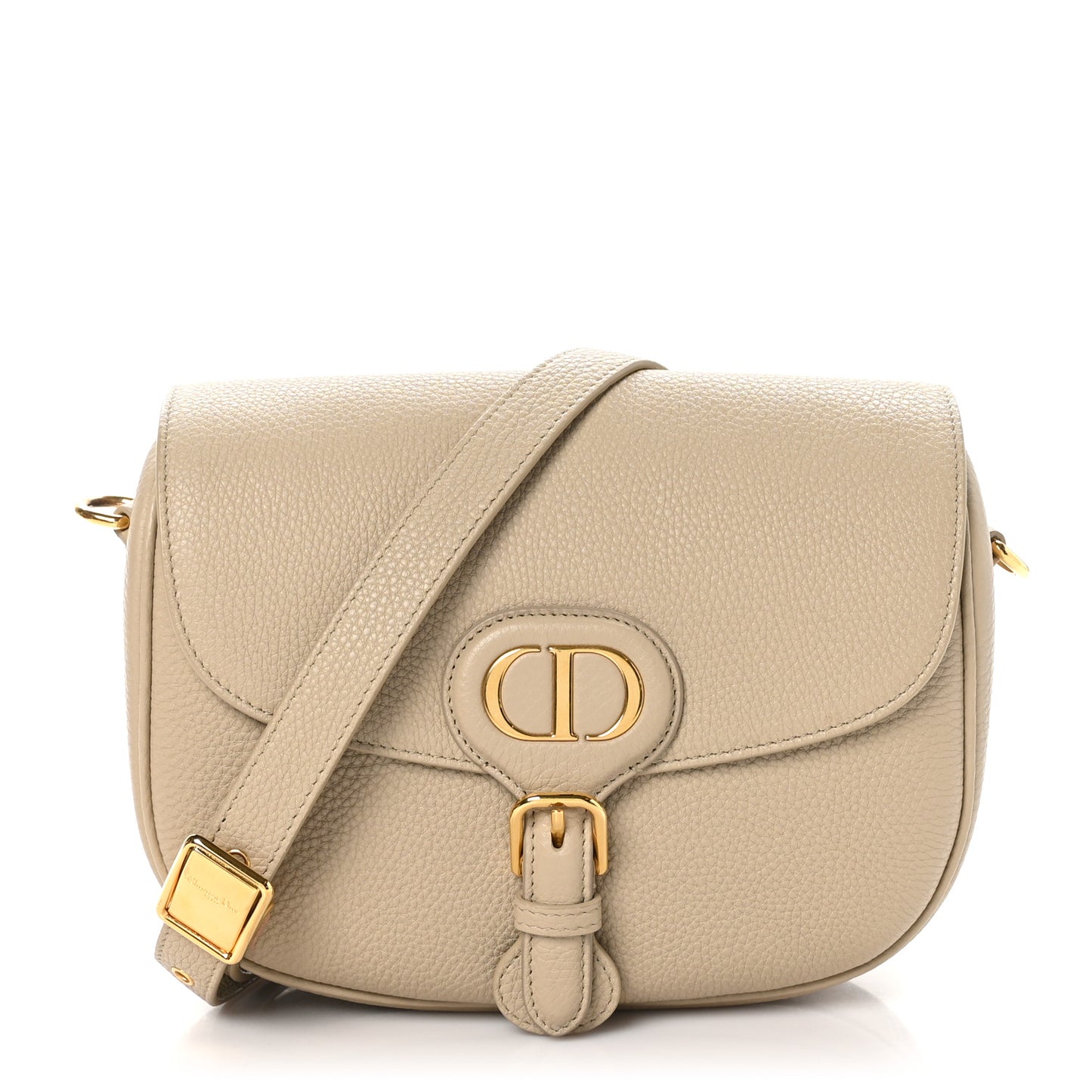 Grained Calfskin Medium Bobby Flap Beige