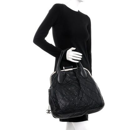 Chanel Calfskin Stitched Expandable Frame Bag Black 2 of 8