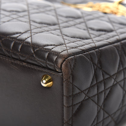 Christian Dior Lambskin Cannage Large Lady Dior Dark Brown 9 of 13