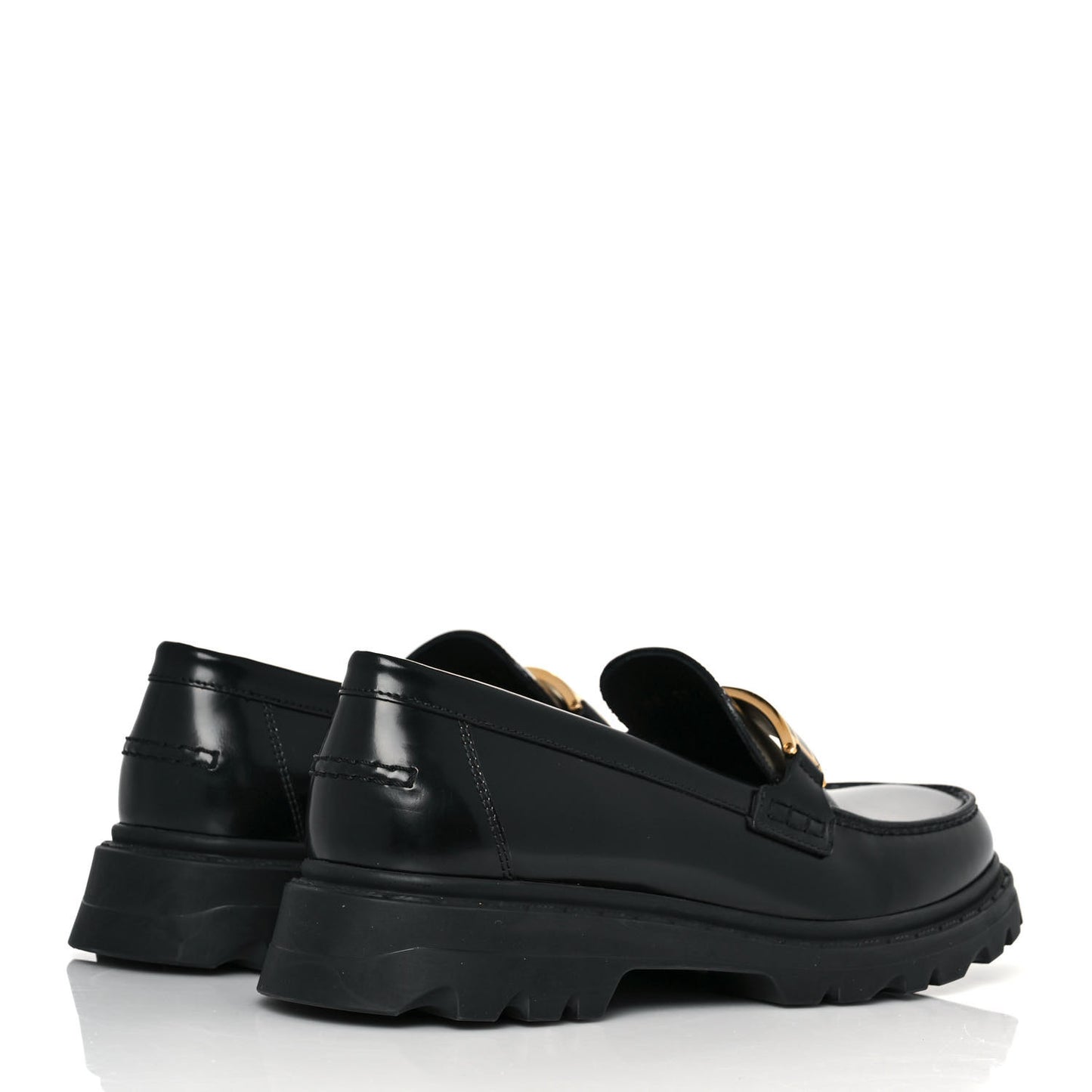 Brushed Calfskin Dior Code Lug Sole 15mm Loafers 38 Black