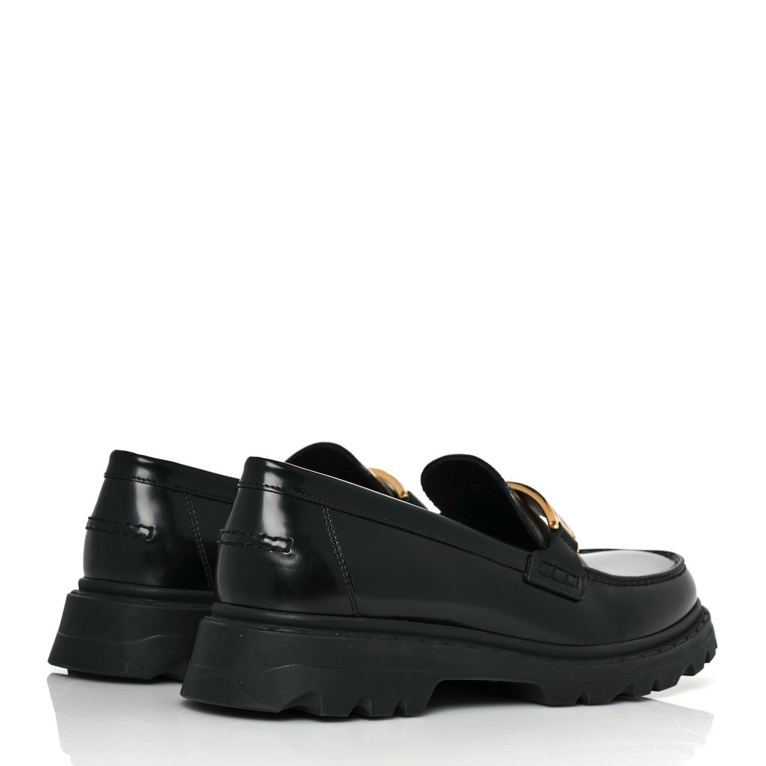 Christian Dior Brushed Calfskin Dior Code Lug Sole 15mm Loafers 38 Black 4 of 9