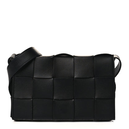 Bottega Veneta Lambskin Maxi Intrecciato Cassette Crossbody Bag Black 1 of 7