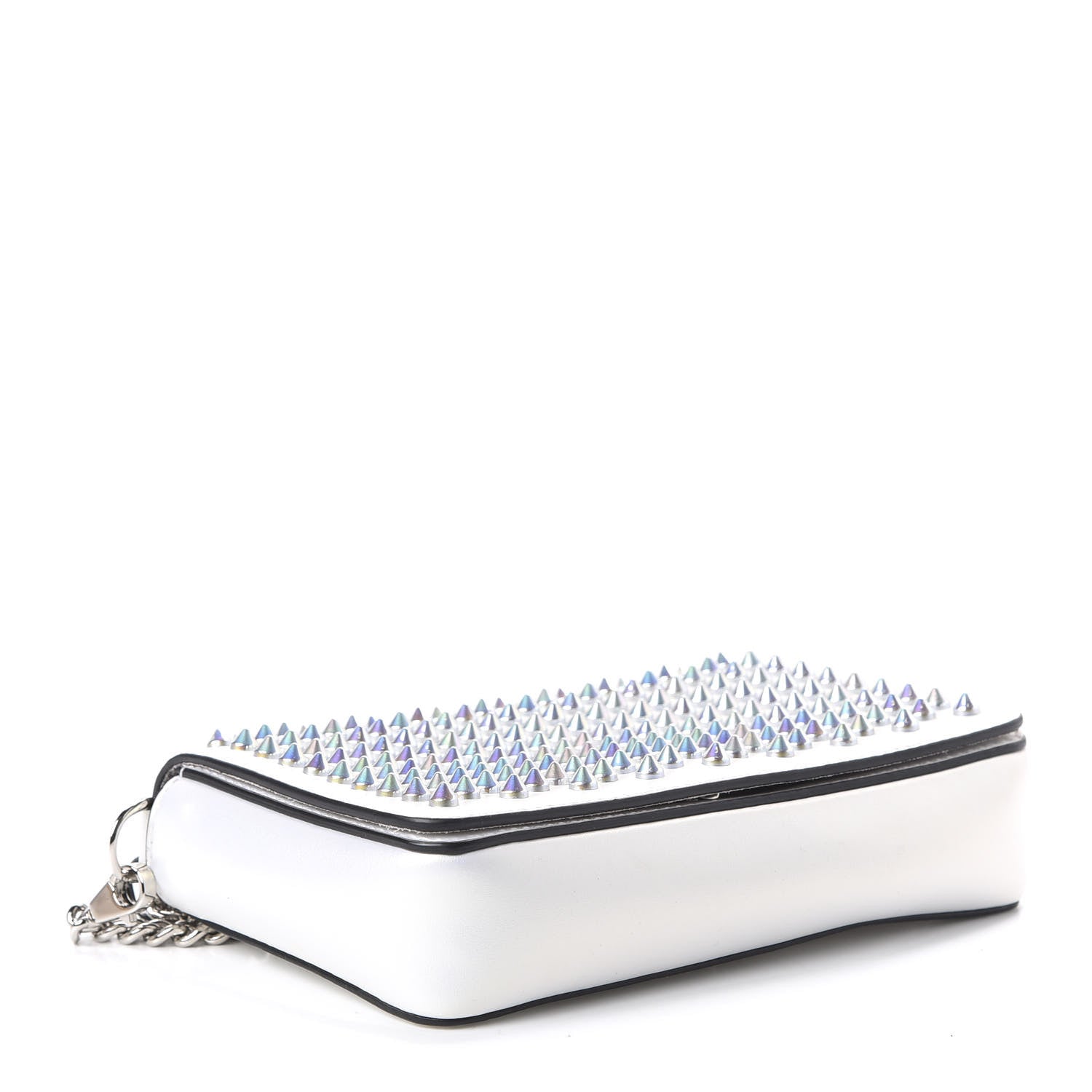 Christian Louboutin Calfskin Spiked Zoompouch Crossbody White 4 of 10