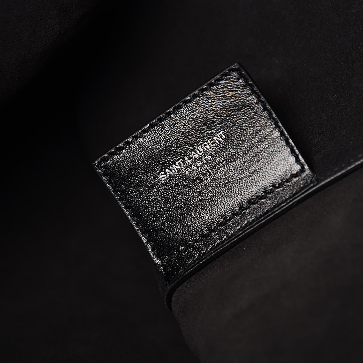 Saint Laurent Calfskin Crocodile Embossed Large Shopper Tote Black 9 of 11