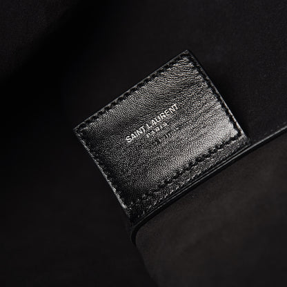 Saint Laurent Calfskin Crocodile Embossed Large Shopper Tote Black 9 of 11