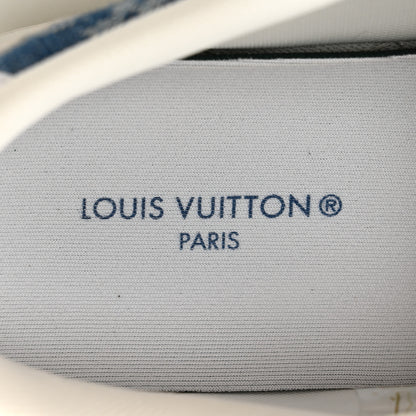 Louis Vuitton Calfskin Monogram Denim Womens Charlie Sneakers 40 White Blue 8 of 10