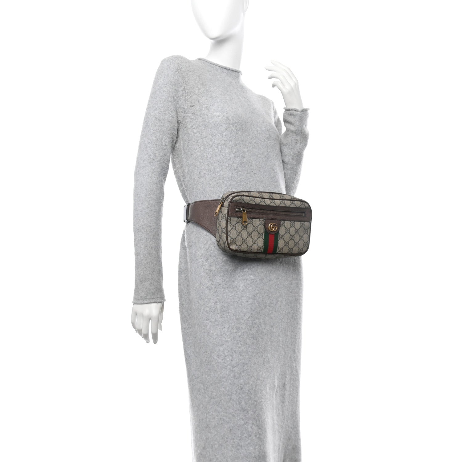 Gucci Soft GG Supreme Monogram Medium Ophidia Belt Bag Dark Brown 2 of 10