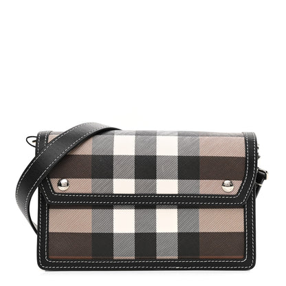 Burberry E-Canvas Giant Check Oscar Crossbody Dark Birch 1 of 8