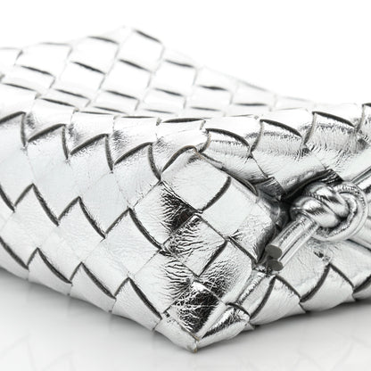Bottega Veneta Metallic Nappa Intrecciato Mini Looping Crossbody Silver 8 of 10