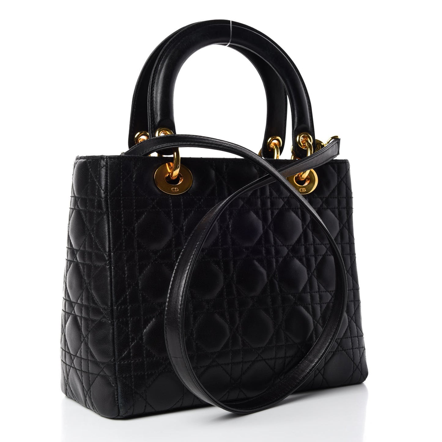 Lambskin Cannage Medium Lady Dior Black