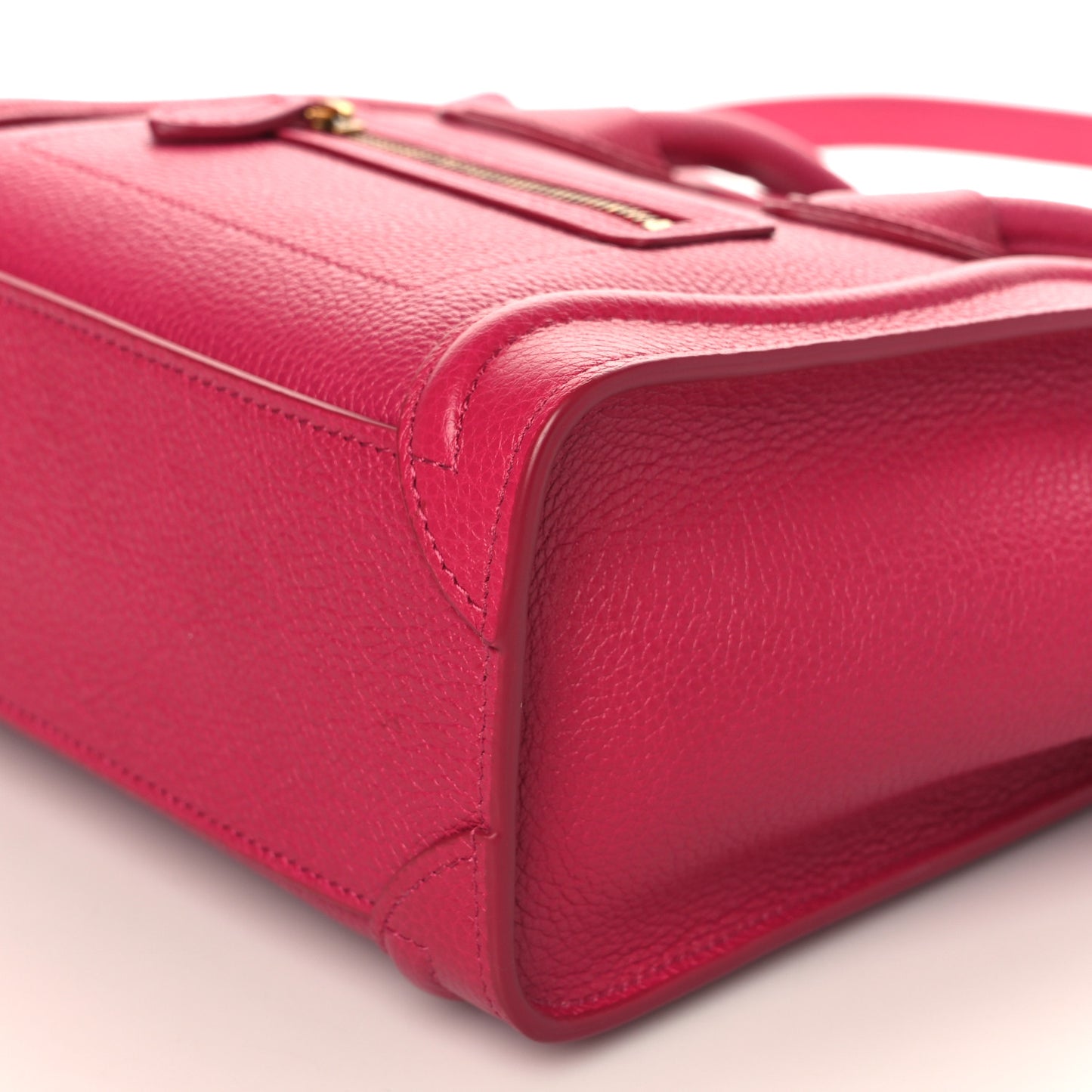 Drummed Calfskin Nano Luggage Fuchsia