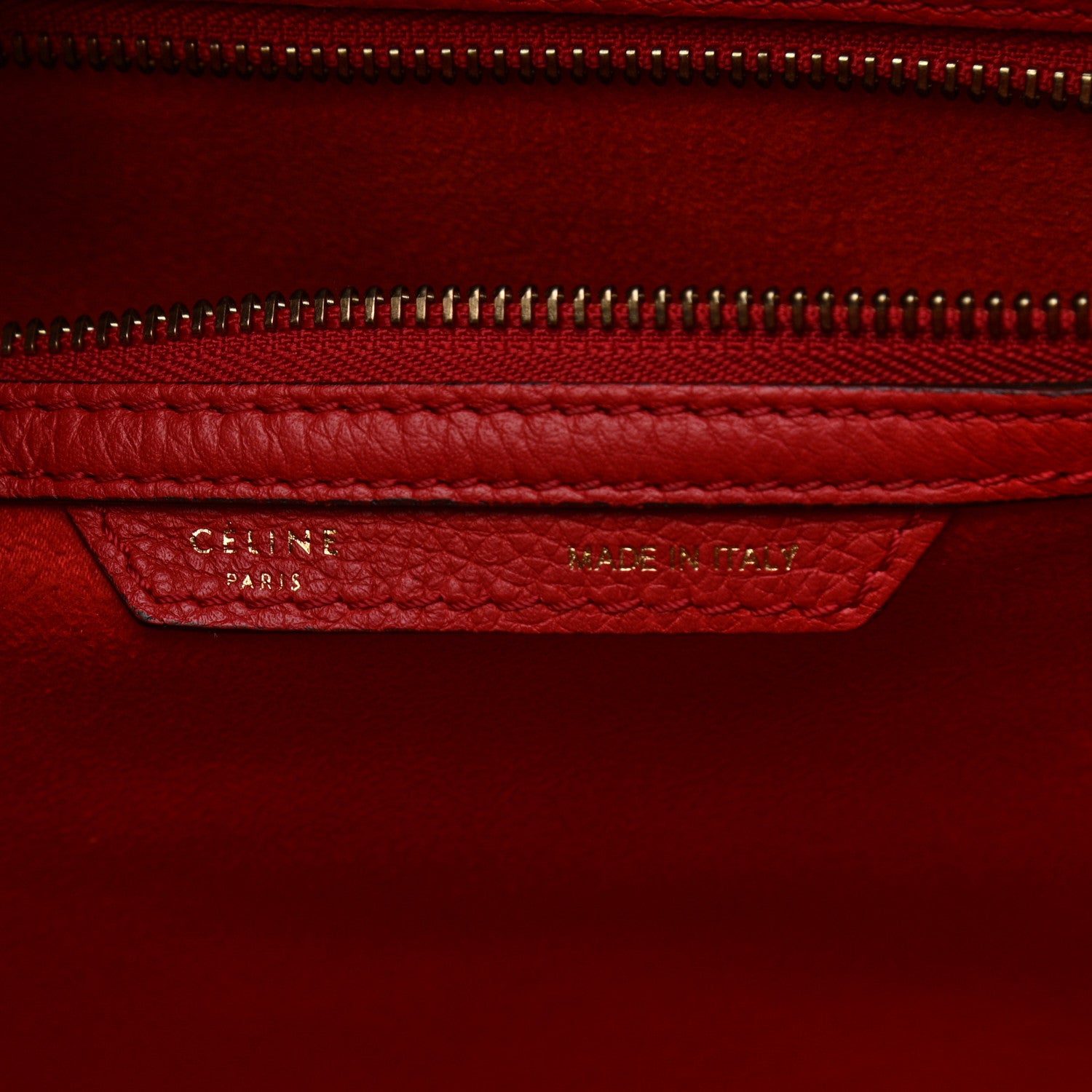 Celine Drummed Calfskin Mini Luggage Coquelicot 7 of 19