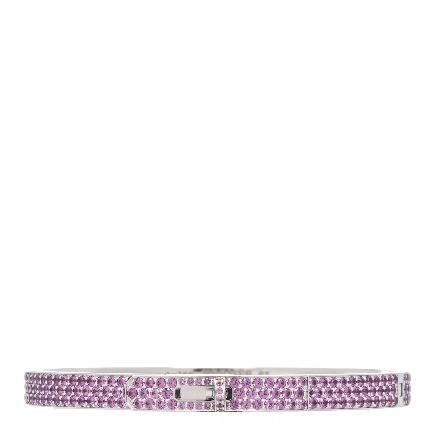 18K White Gold Pink Rhodolite PM Kelly Full Pave Bracelet ST