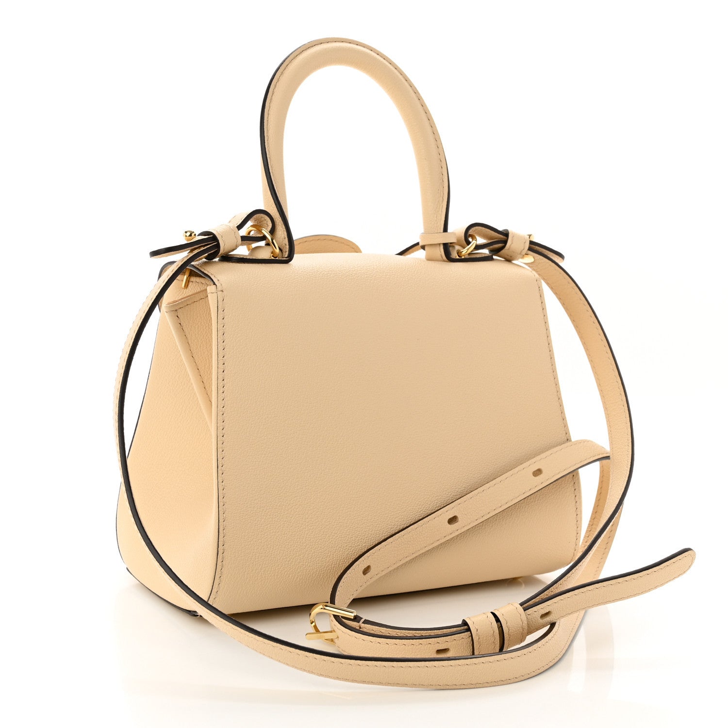 Delvaux Grained Calfskin Mini Brillant Satchel Dune 2 of 9