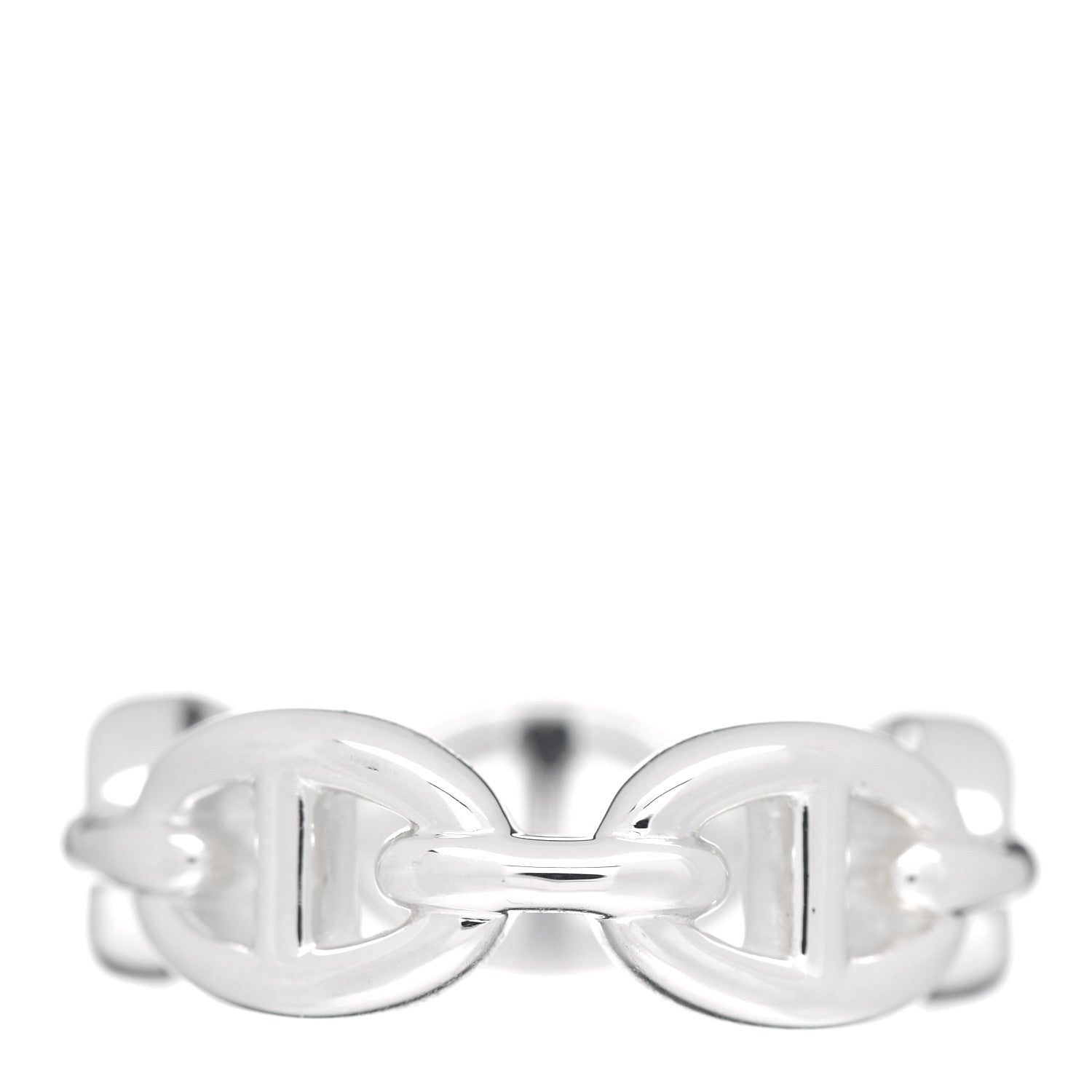 Hermes Sterling Silver PM Chaine d'Ancre Enchainee Band Ring 52 6 3 of 5