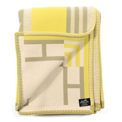 Hermes Wool Cashmere Ithaque Blanket Tilleul Lime 2 of 3