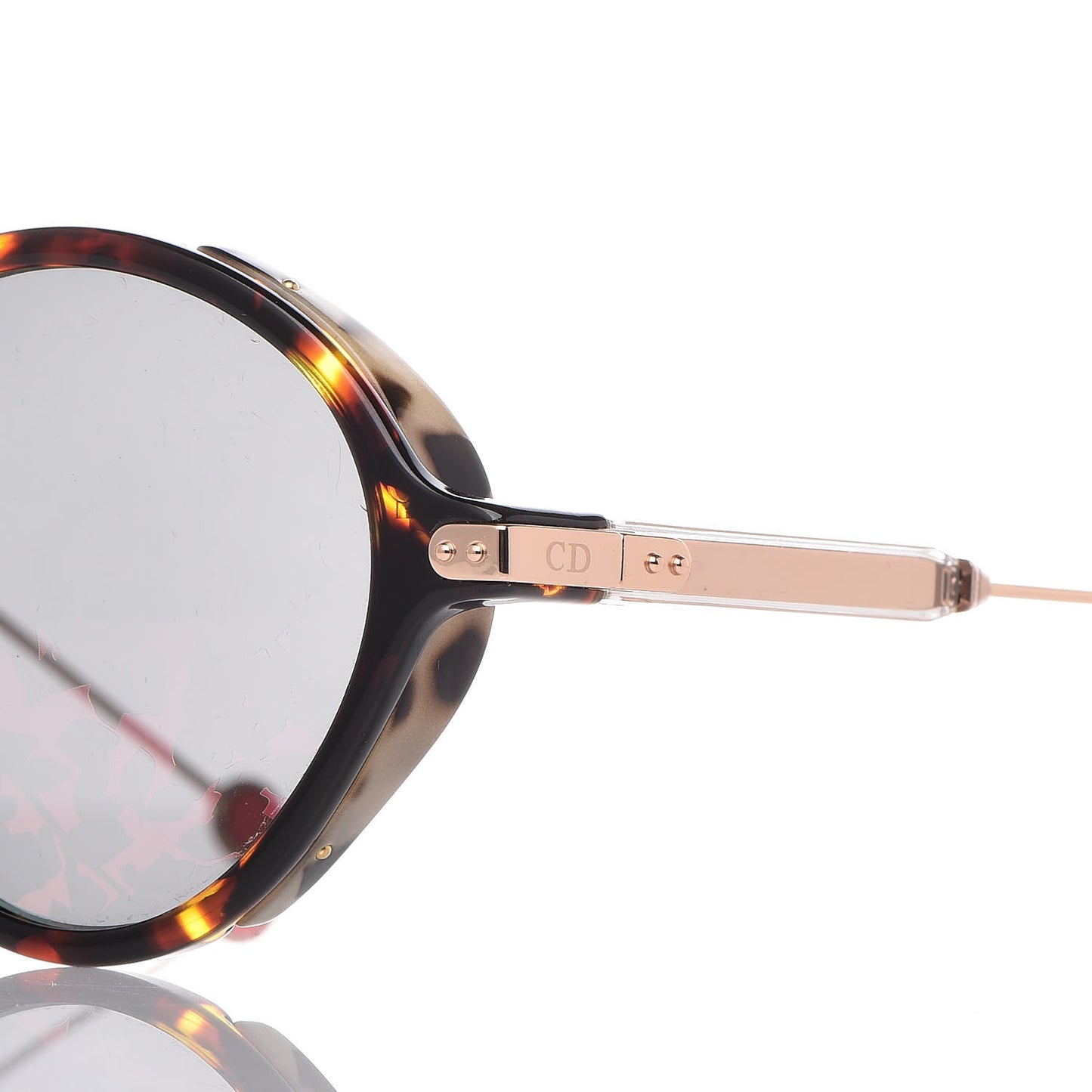 Acetate Leaf Print Umbrage Round Sunglasses Pink Foliage
