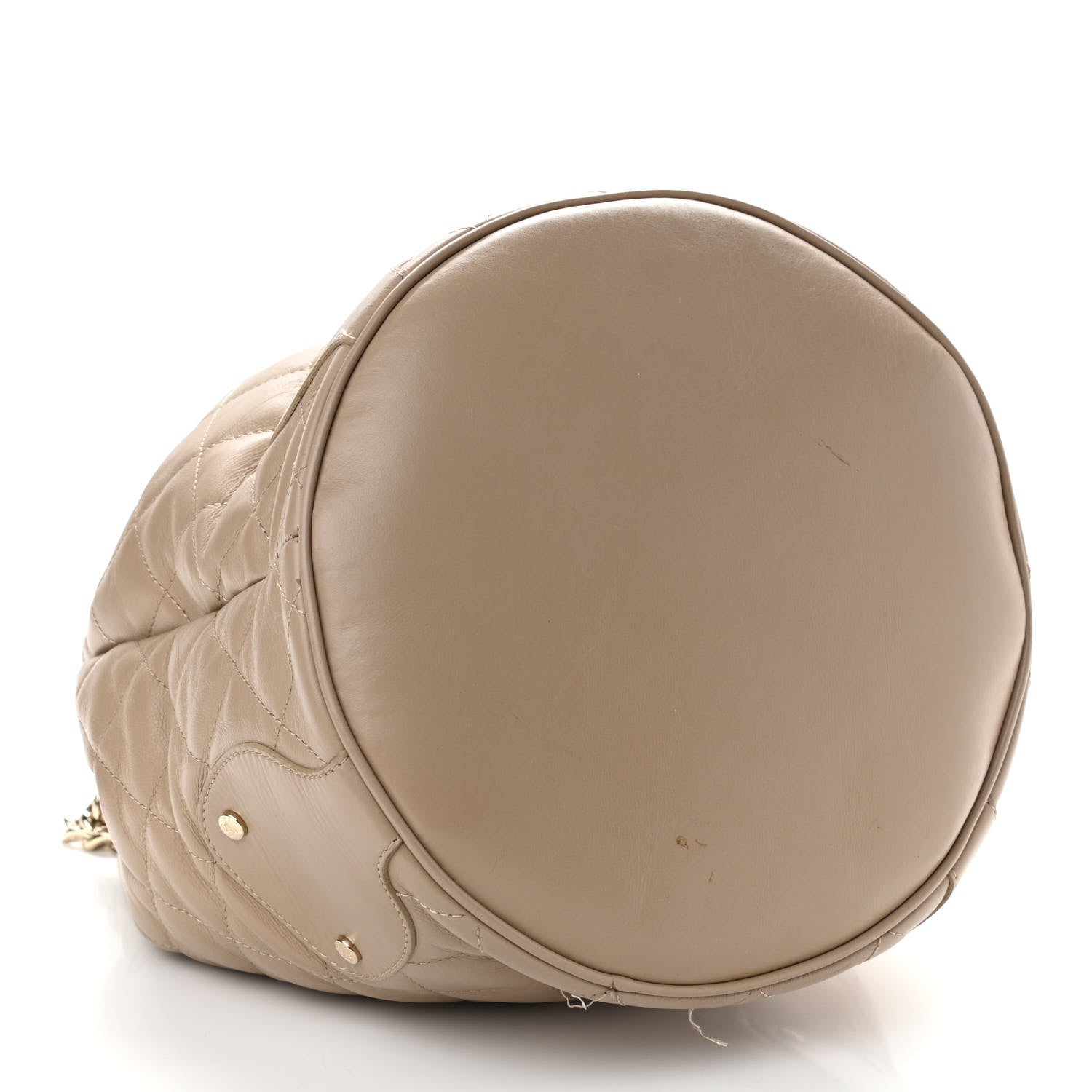 Burberry Calfskin Quilted Bucket Shoulder Bag Beige 4 of 15