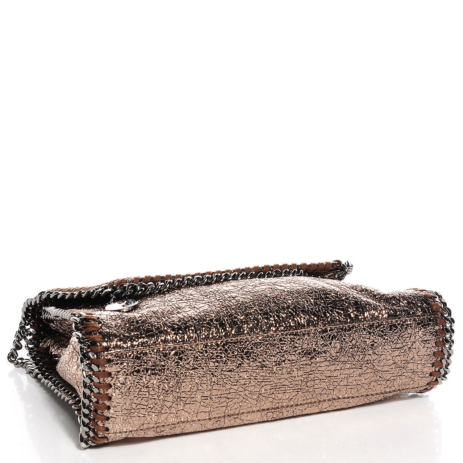 Stella McCartney Metallic Crackle Faux Leather Mini Falabella Rose Gold 4 of 8
