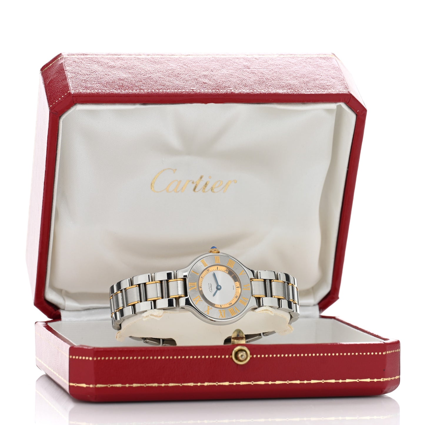 Stainless Steel 18K Yellow Gold 28mm Must de 21 Quartz Watch