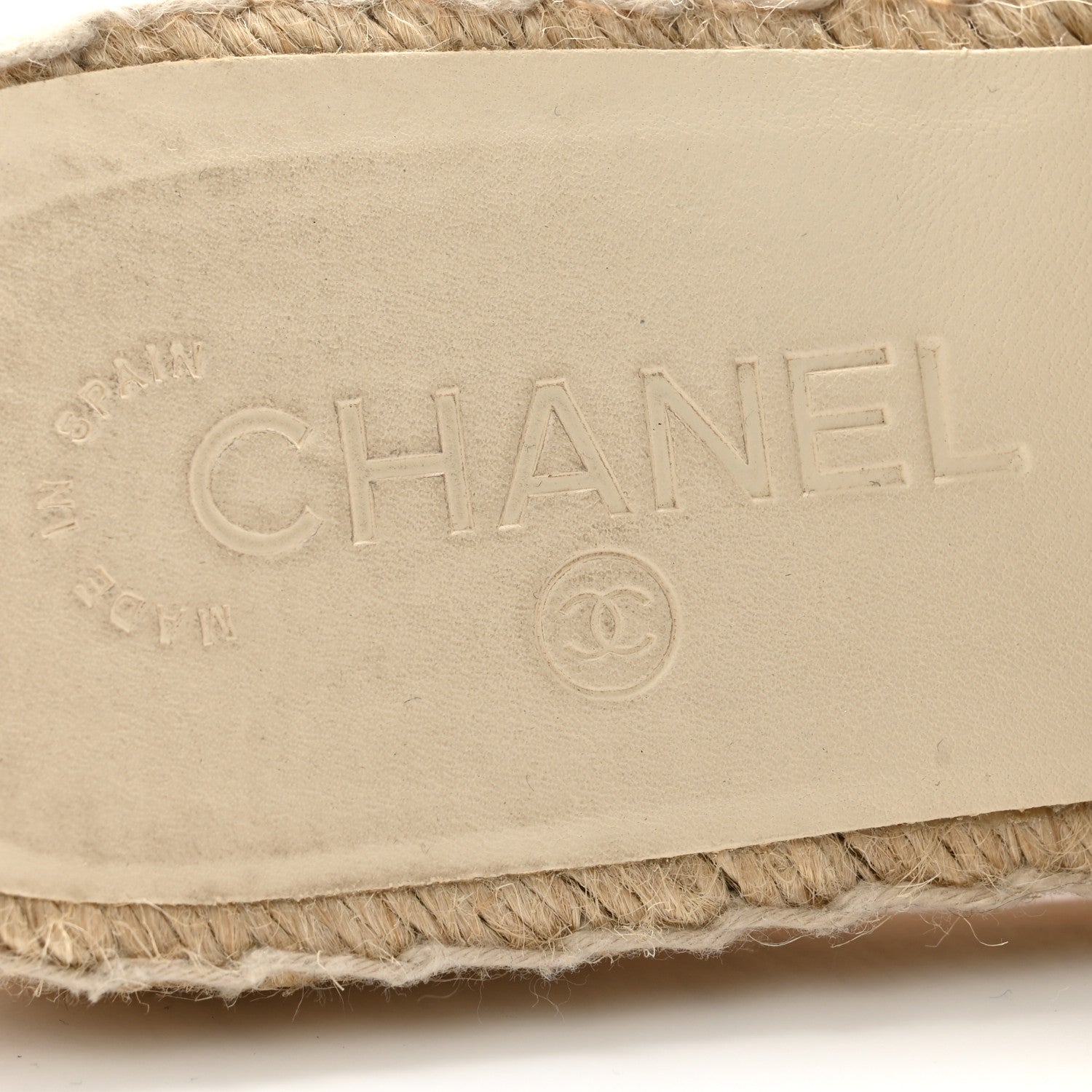 Chanel Iridescent Goatskin CC Espadrille Mules 40 Ivory Black 9 of 10