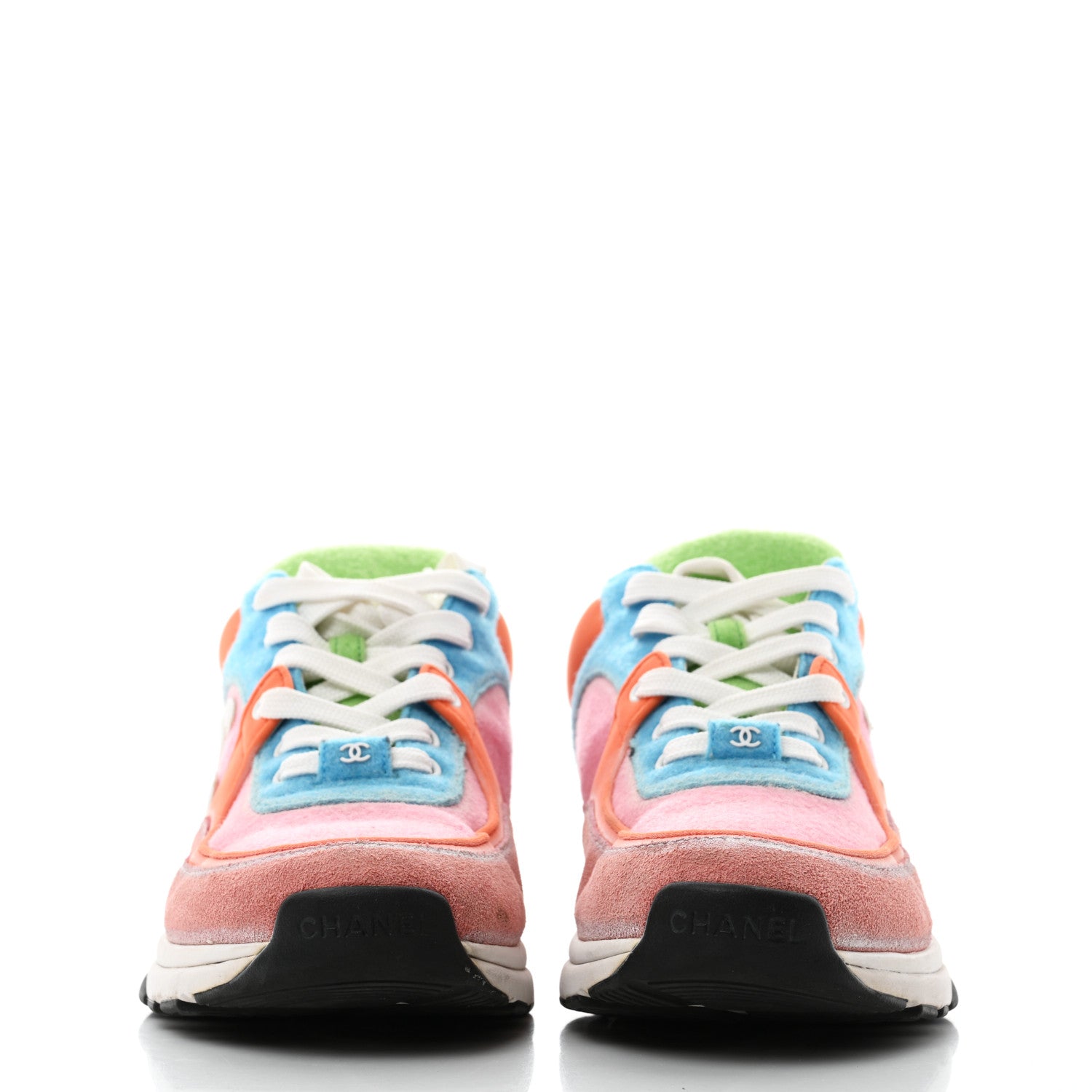 Chanel Farbic Suede Calfskin CC Sneakers 39 Multicolor 2 of 9