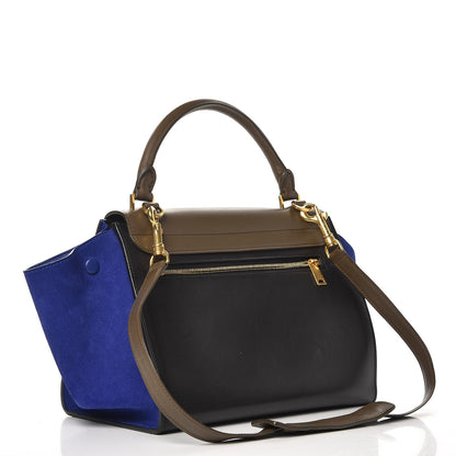 Celine Smooth Calfskin Suede Small Tri-Color Trapeze Indigo 4 of 9