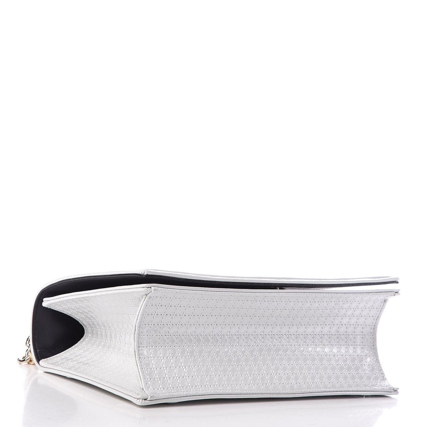Patent Micro-Cannage Medium Diorama Flap Bag White