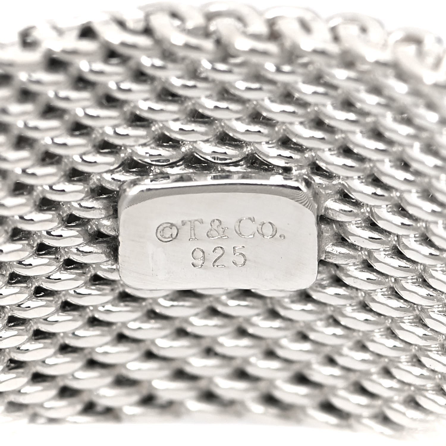 Tiffany Sterling Silver Somerset Mesh Ring 45 3.25 4 of 4