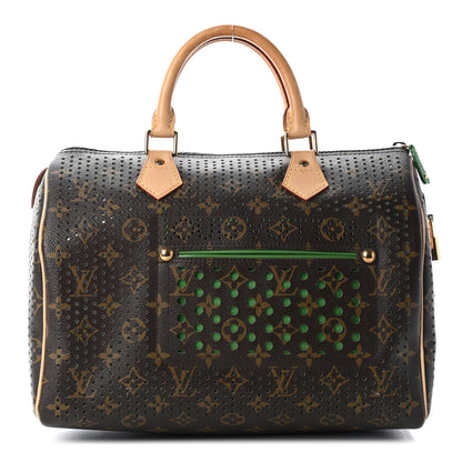 Louis Vuitton Monogram Perforated Speedy 30 Green 1 of 11