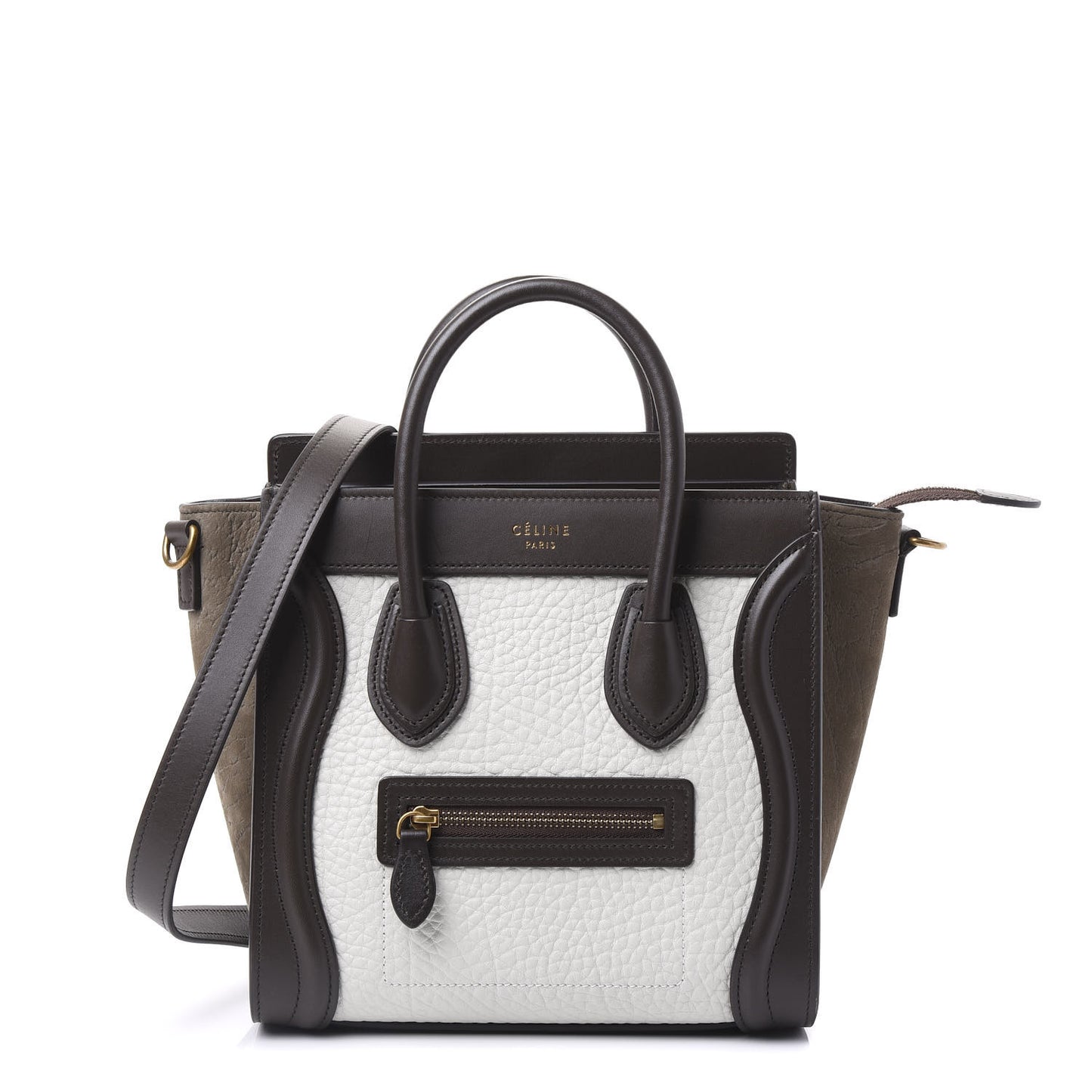 Bullhide Calfskin Nubuck Nano Tri-Color Luggage Khaki