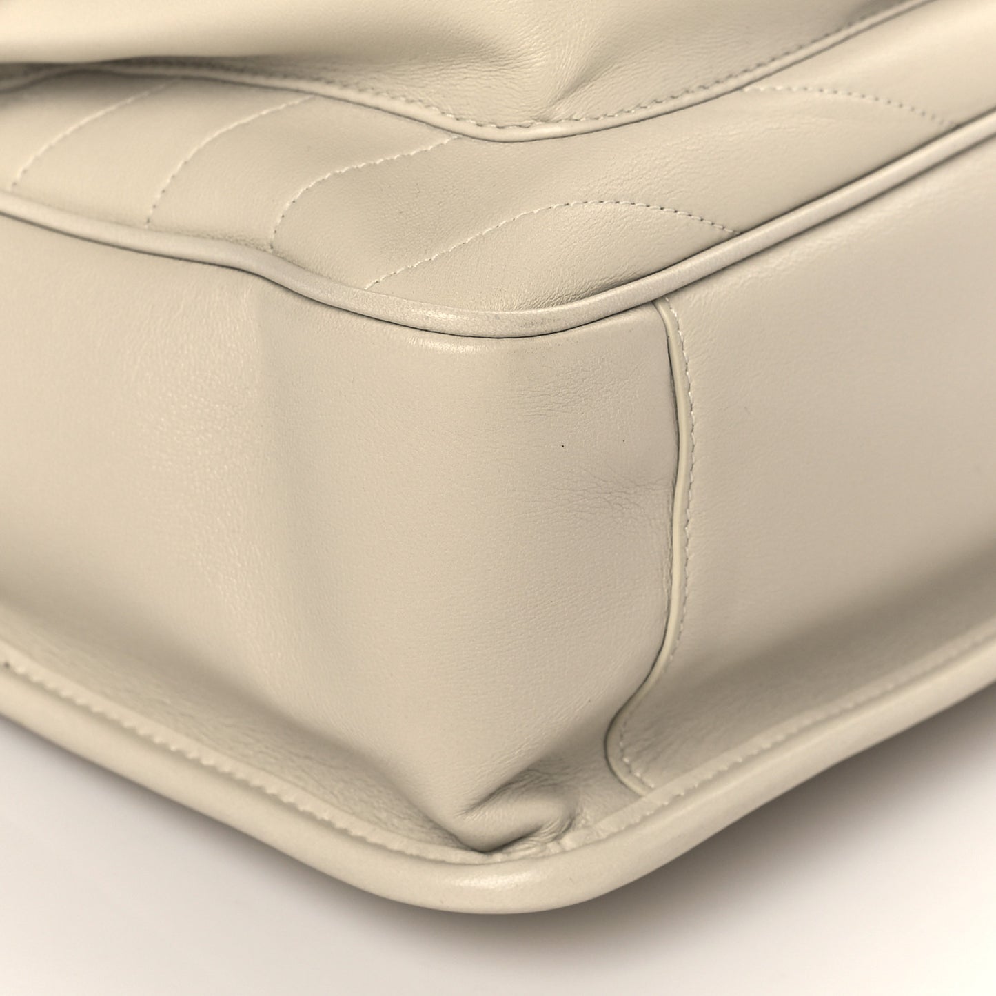 Lambskin Matelasse Monogram Medium Niki Chain Satchel Ivory