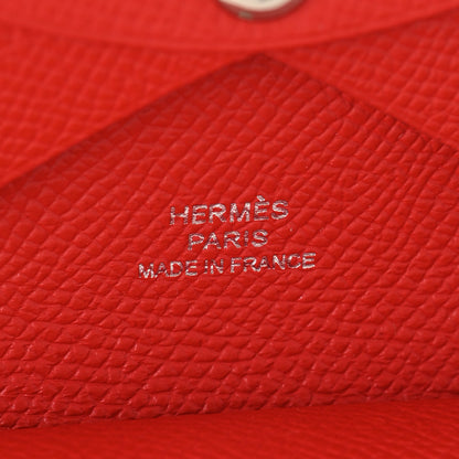 Hermes Epsom Calvi Duo Card Case Rouge De Coeur 7 of 7