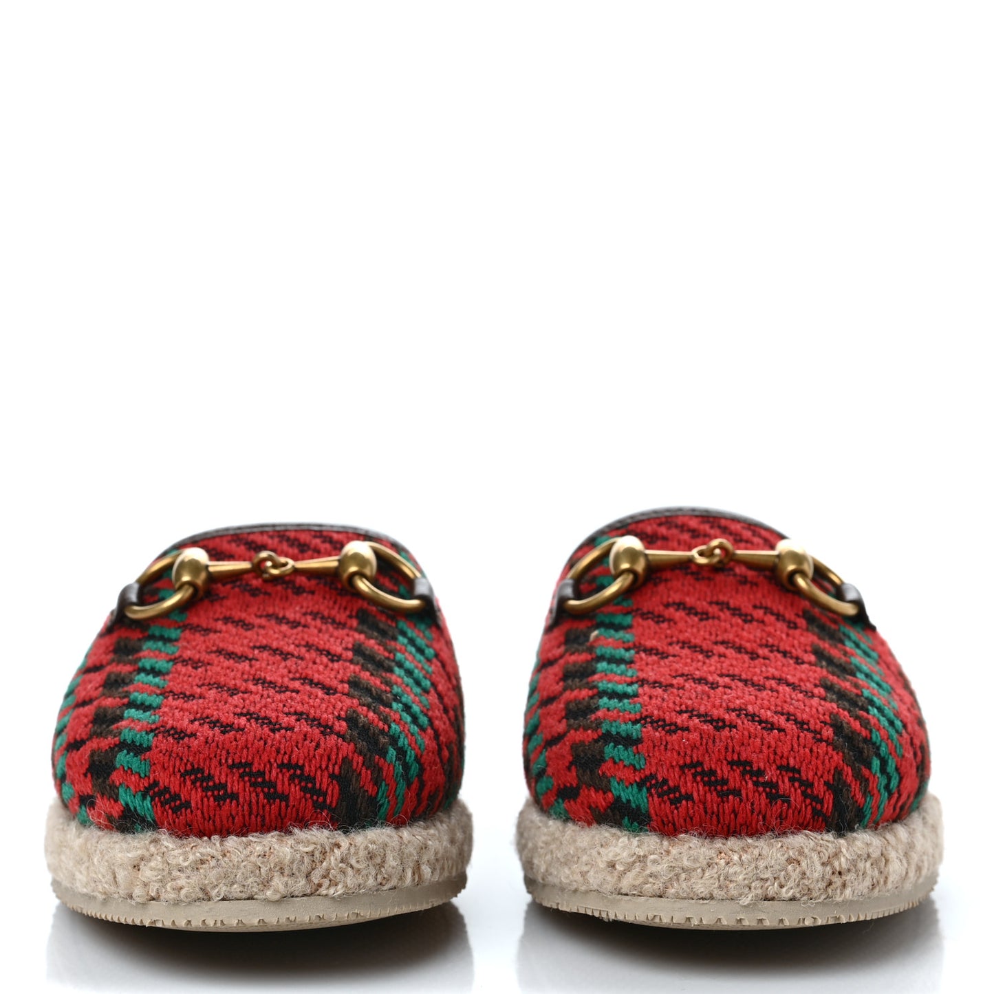Tweed Wool Houndstooth Womens Fria Slippers 36 Red Green New Acero Butterscotch