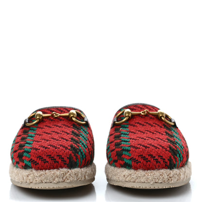 Gucci Tweed Wool Houndstooth Womens Fria Slippers 36 Red Green New Acero Butterscotch 2 of 10