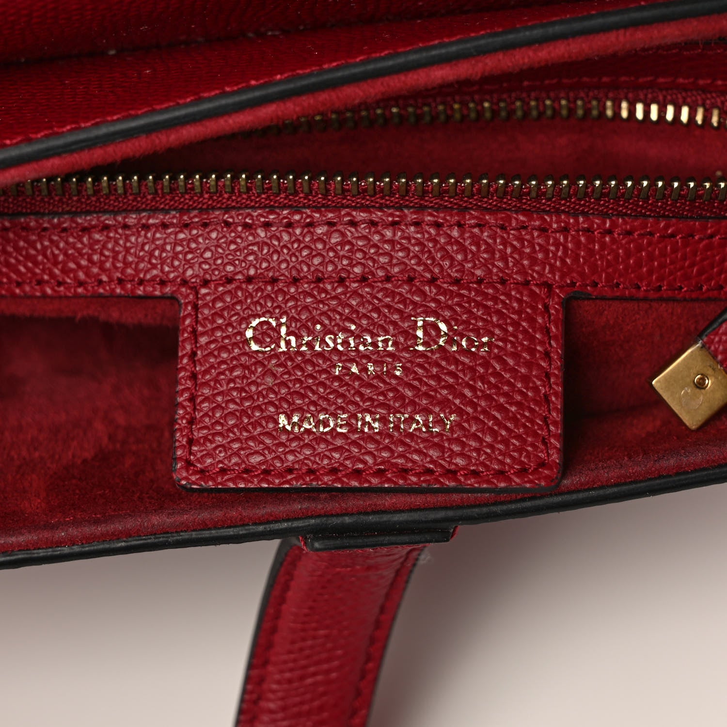 Christian Dior Grained Calfskin Saddle Bag Red 6 of 12
