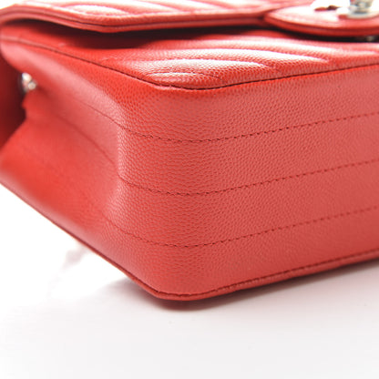Chanel Caviar Chevron Quilted Mini Rectangular Flap Red 9 of 11