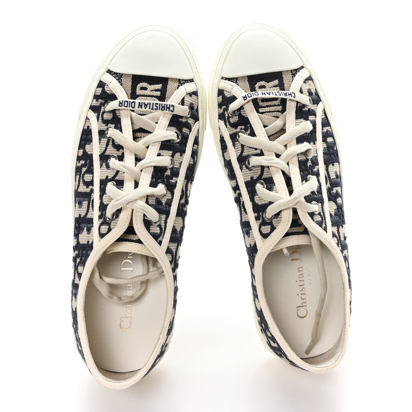 Canvas Oblique Walk'N'Dior Low Top Sneakers 38 Deep Blue