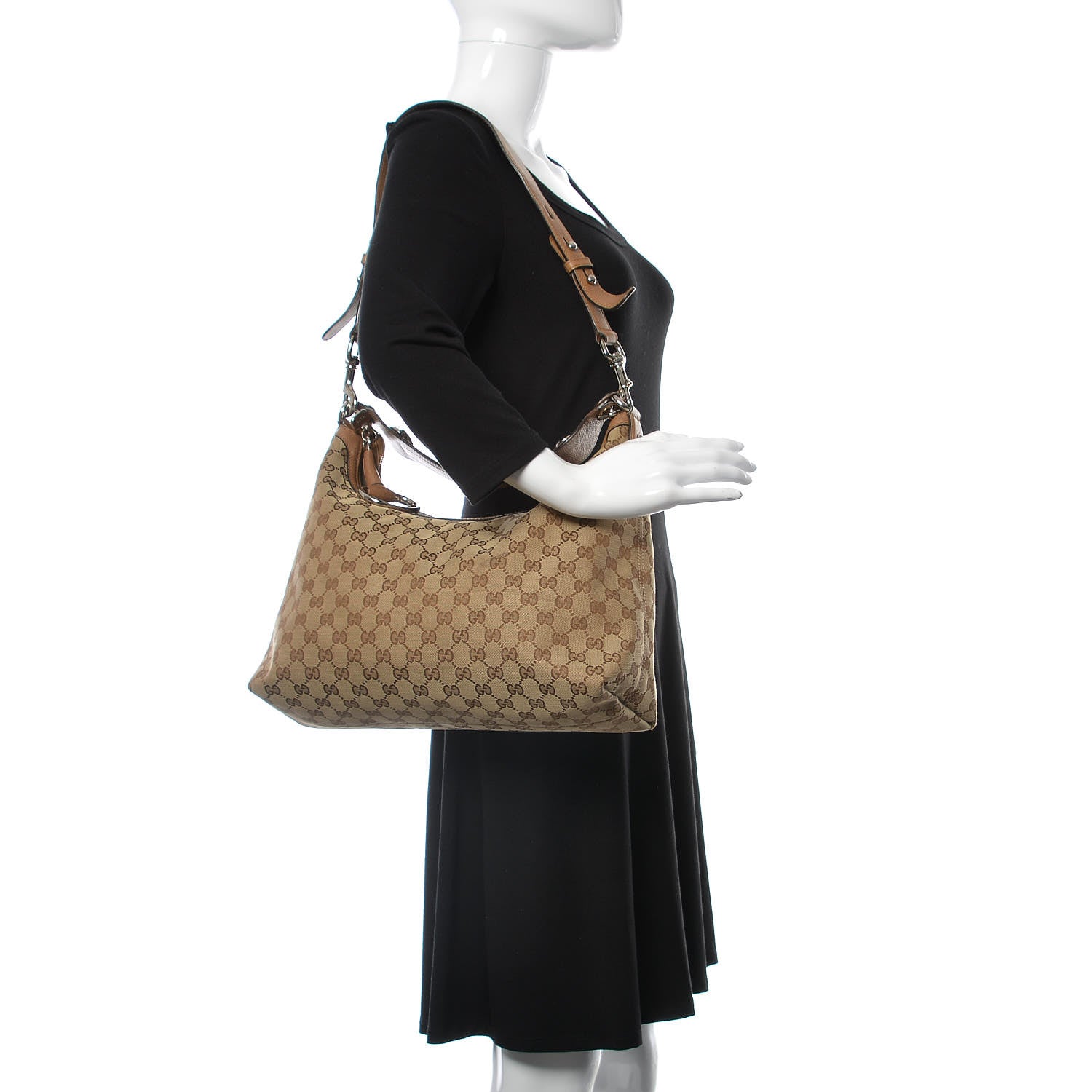 Gucci Monogram Medium Icon Bit Hobo Light Cuir 2 of 10