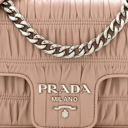 Prada Nappa Gaufre Small Chain Flap Shoulder Bag Cipria 7 of 9