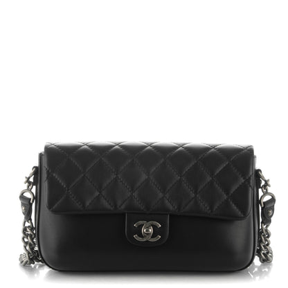 Chanel Calfskin Quilted Large Rock My Shoulder Flap Black 1 of 8