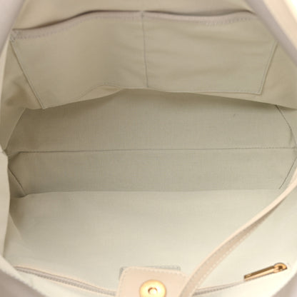 Chanel Nylon Grosgrain Quilted Lifestyle Shopping Bag Grey 6 of 12