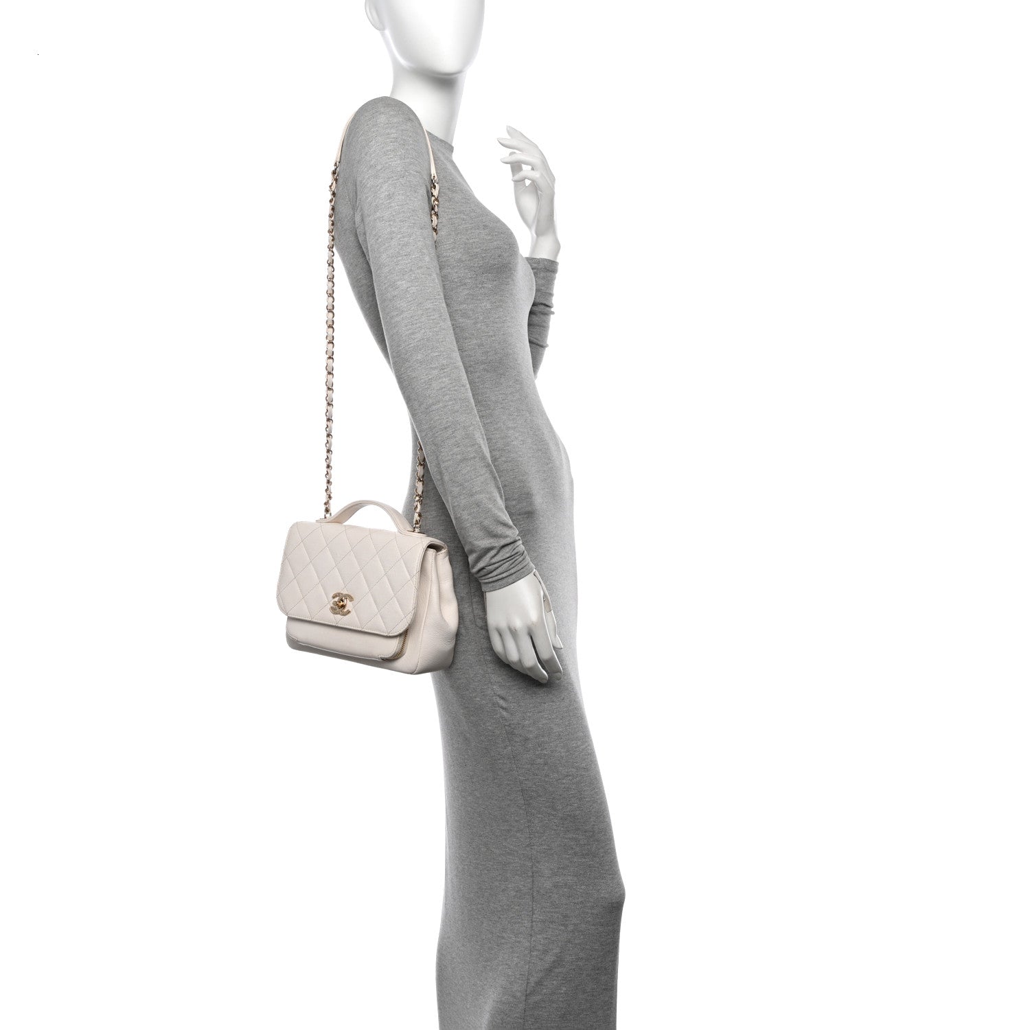 Chanel Caviar Quilted Medium Business Affinity Flap White 2 of 18