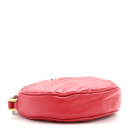 Gucci Calfskin Matelasse GG Marmont Round Wrist Wallet Hibiscus Red 4 of 8