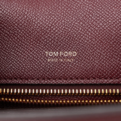 Tom Ford Grained Calfskin Large T Clasp Tara Crossbody Bag Cabernet 6 of 17