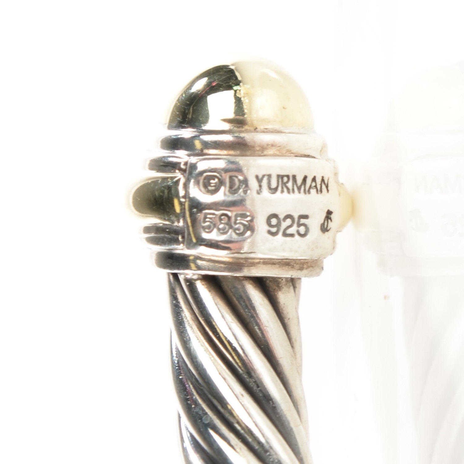David Yurman Sterling Silver 14K Yellow Gold 7mm Cable Classics Bracelet 5 of 5